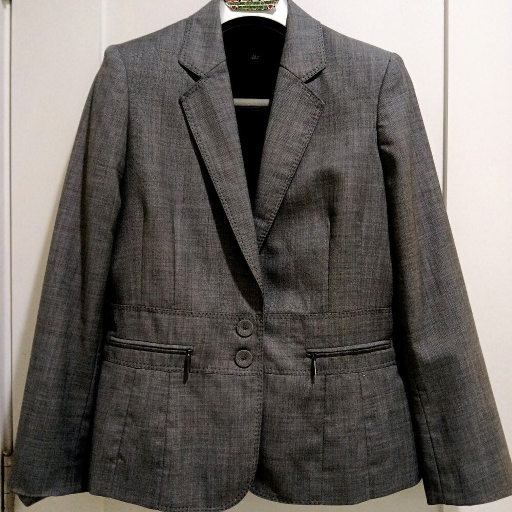 Anne Klein Gray Two-Button Blazer